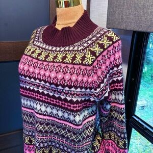 NEW YORK & COMPANY Mock Neck Multi Color Sweater Size XL